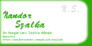 nandor szalka business card